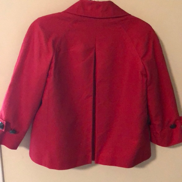 Talbots red linen blazer with pleated back - Picture 3 of 16